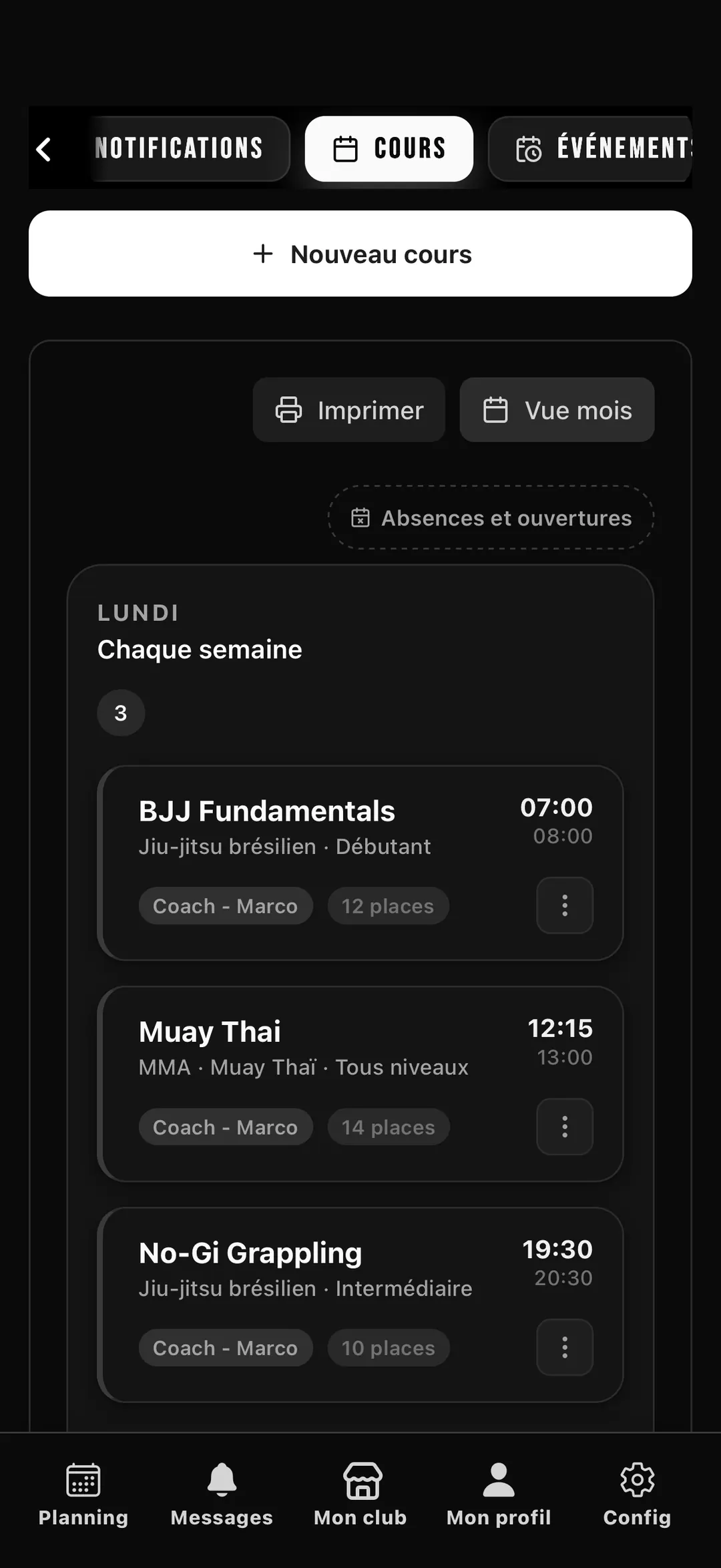 Montez votre semaine une seule fois