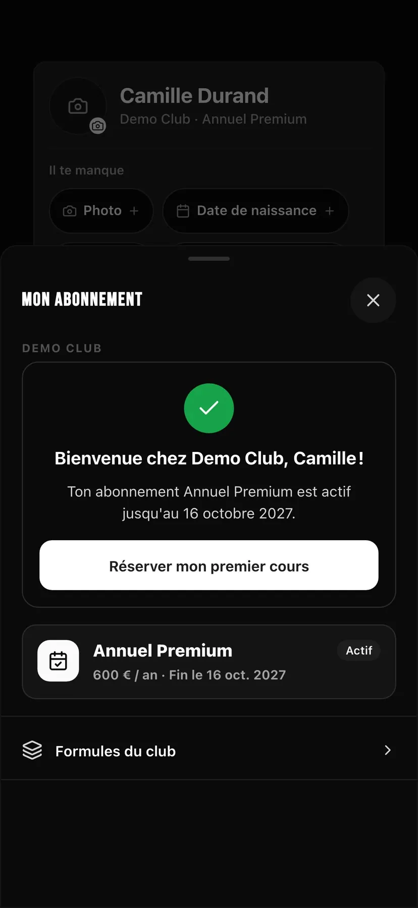 Choisir une formule et la régler dans l’application Dojooz