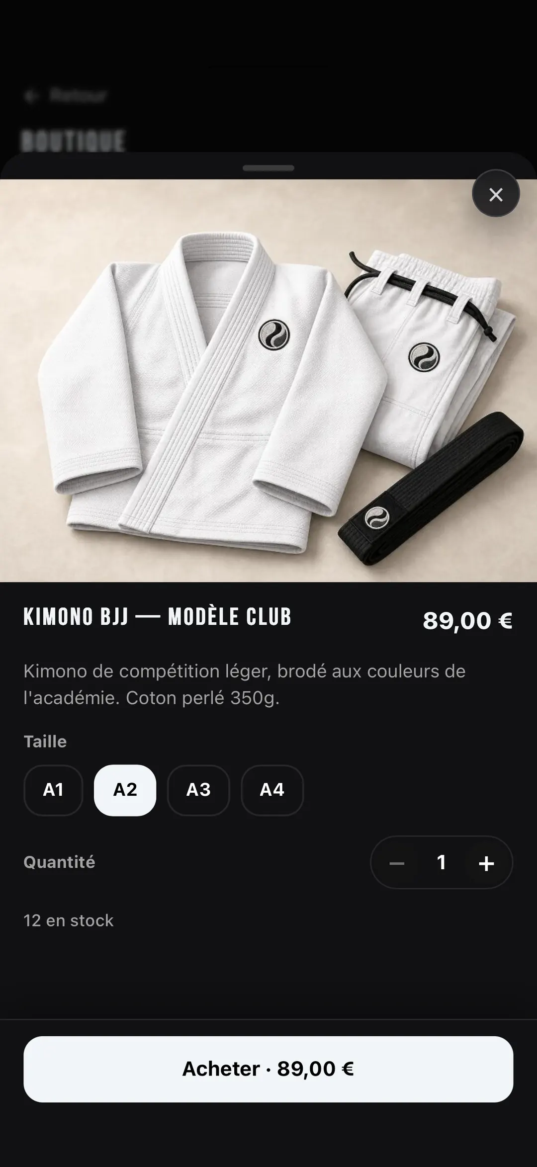 Taille, quantité, payé